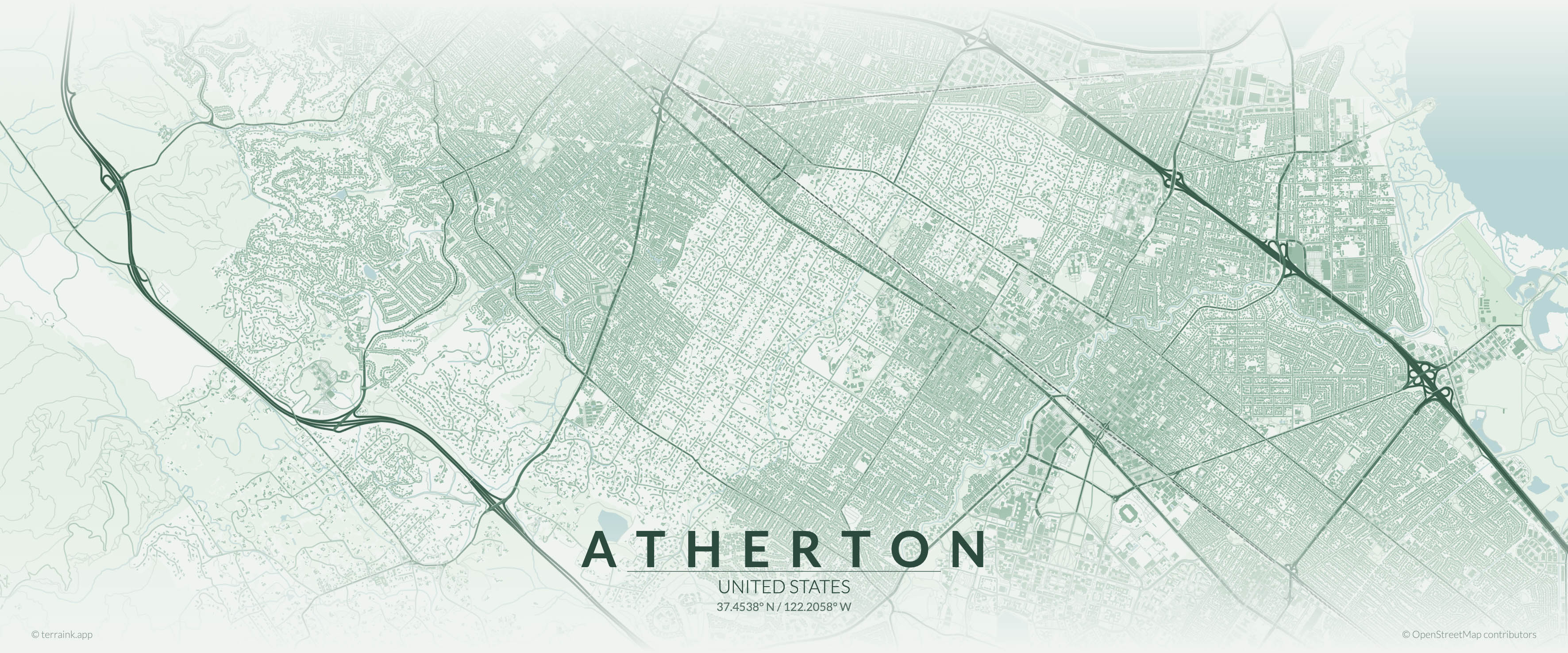 Atherton service area map