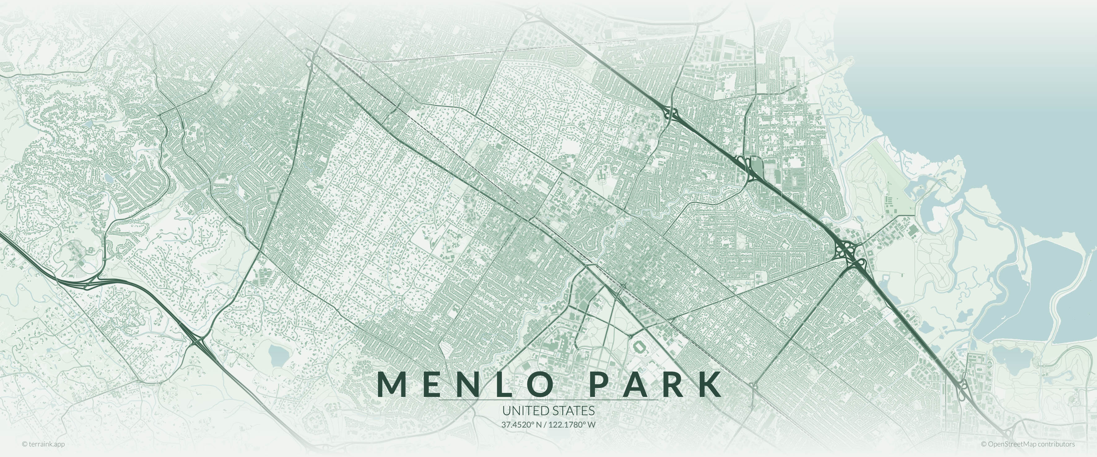 Menlo Park service area map