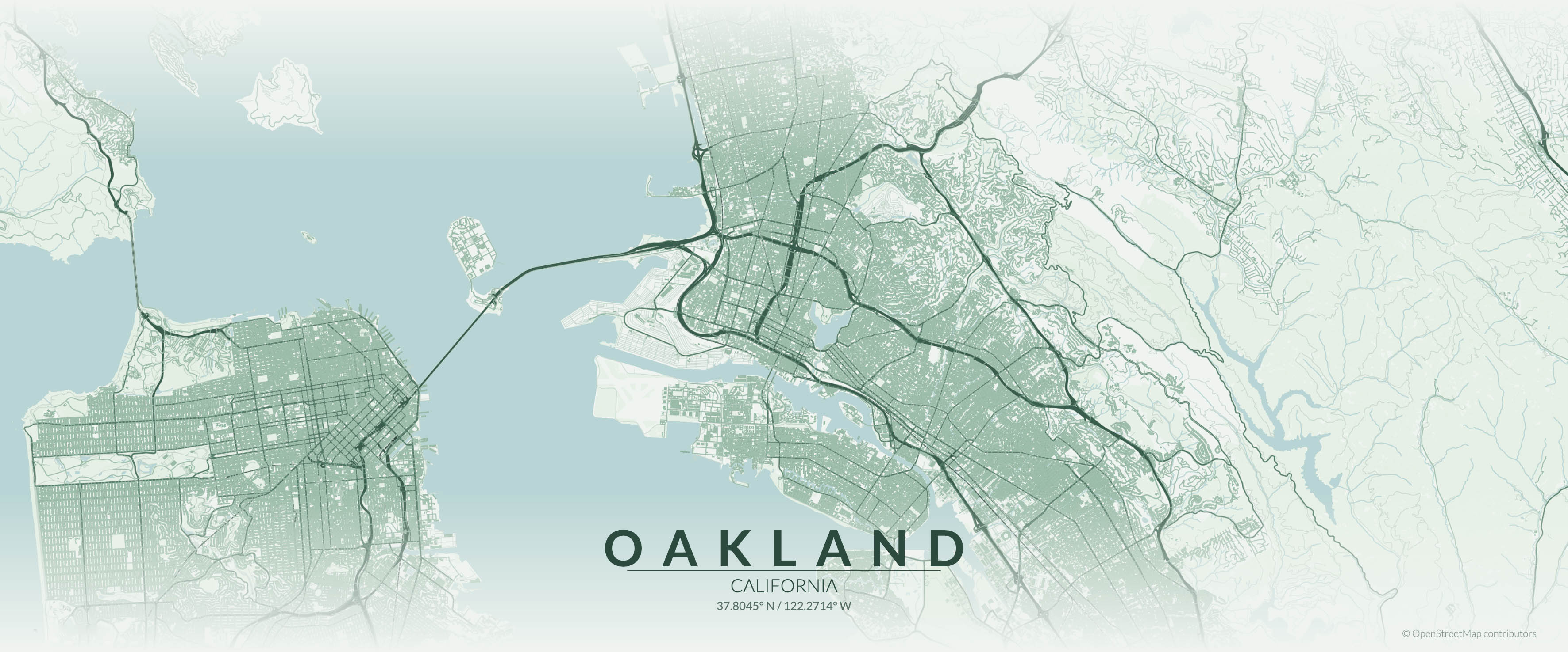 Map showing service area in Oakland