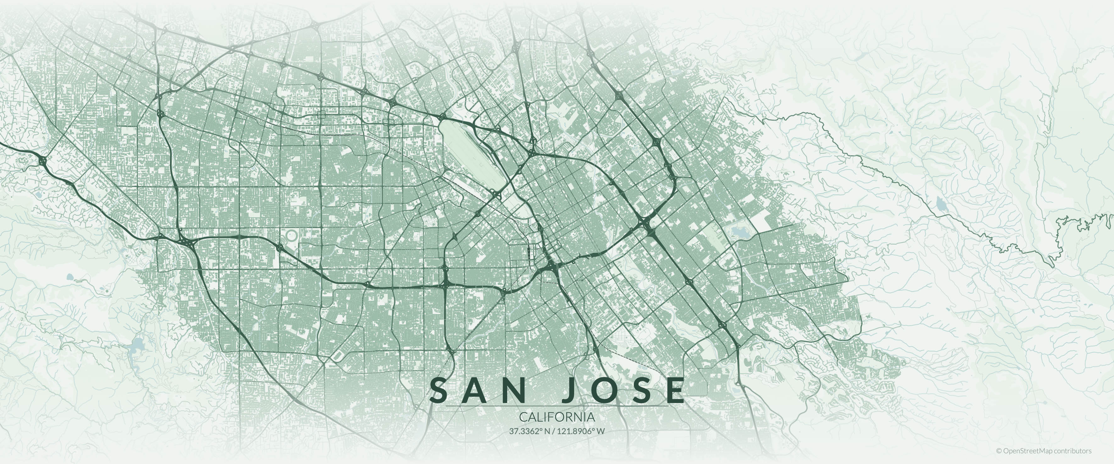 Map showing service area in San Jose