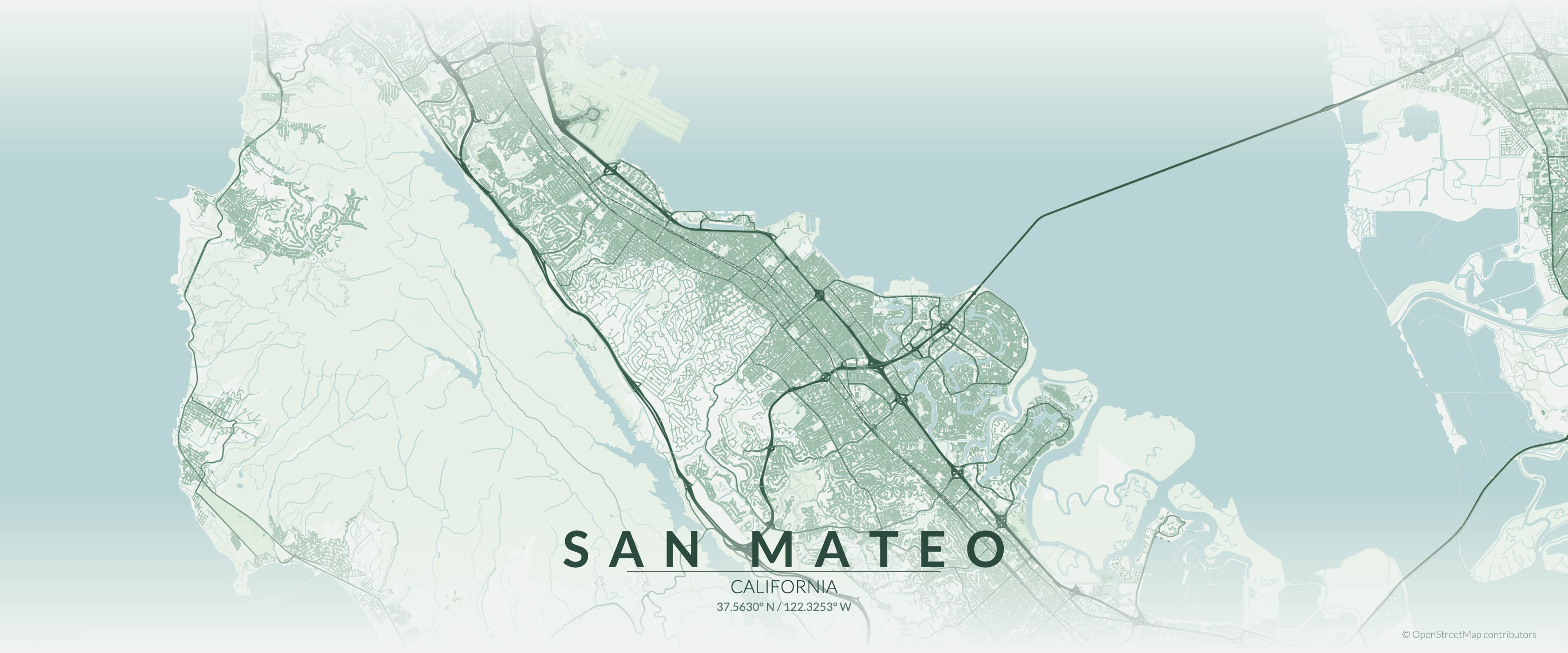 Map showing service area in San Mateo