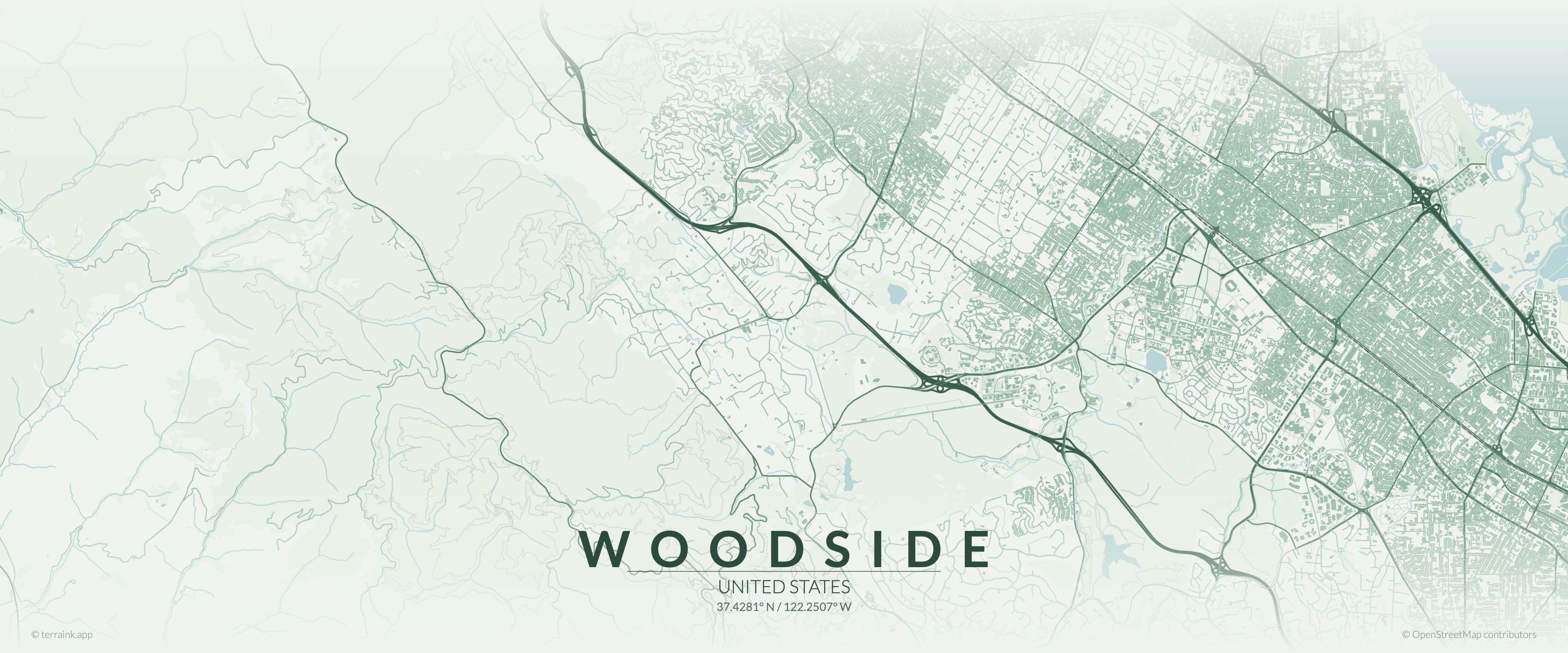 Woodside service area map